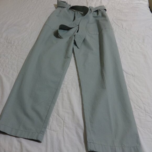Steve Madden paper bag waist pants size M, 100% cotton, Misty Jade, NWT, soft - Picture 13 of 16